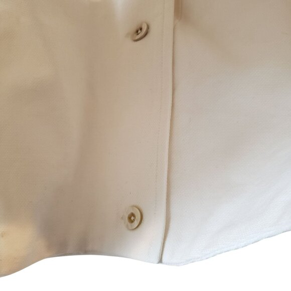 Rosetta Getty White Cotton Linen Button Criss Cross Halter Top Gold Buttons Chic - Picture 11 of 13